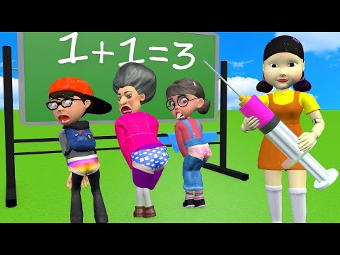 Scary Teacher 3D vs Squid Game 2 Become Doctor Squid Doll Troll NICK and 5 Times Challenge