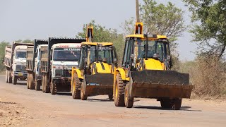 New JCB 3dx Xpert with JCB 3dx Xtra Loading Mud in Tata 2518 Truck and Tata Tipper