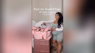 How I pack my hospital bag at 38 weeks pregnant || Birth vlog #viral #vlog #goviral