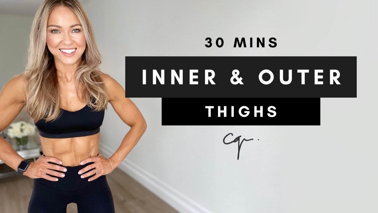 30 Min OUTER & INNER THIGH WORKOUT at Home - Ankle Weights (Optional) - Caroline Girvan