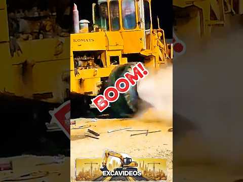 He Hit the Tire with a Hammer… BOOM! 😱 #heavyequipment