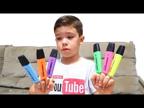 Preschool Toddler Learning Colors ! Rafael aprendendo cores com Canetas Mágicas