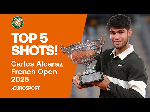 Top 5 Shots: French Open Champion Carlos Alcaraz 🏆 | 2025 French Open Highlights 🇫🇷