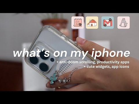 what's on my iphone 🍒🍏 (anti-doom scrolling apps, cute widgets and app icons)