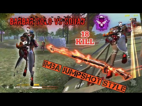 SOLO VS SQUAD BARBAR RANK DIAMON KILL 18 - FREEFIRE INDONESIA