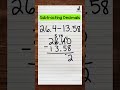 Decimal Subtraction Concepts
