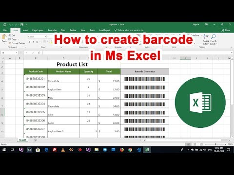 How to generate barcode in Ms Excel With barcode font...