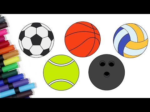 Cómo dibujar pelotas de cinco deportes - Dibujos paso a paso | Chiki-Arte Aprende a Dibujar