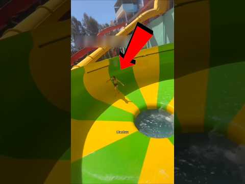 She defined gravity on water slide !