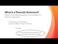 Understanding Themes and Thematic Statements
