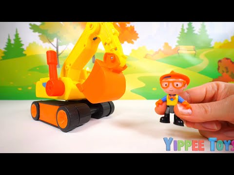 Excavator and Blippi Toys | Pretend Play