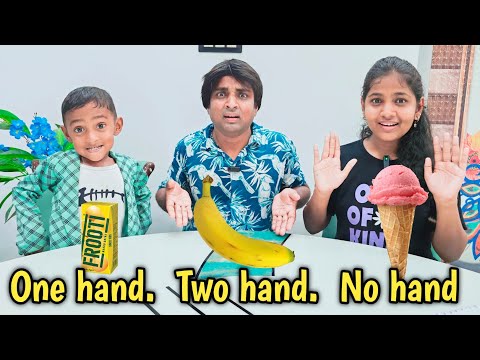 One hand Two hand No hand challenge game | funny comedy challenge 😆 | Prabhu sarala lifestyle