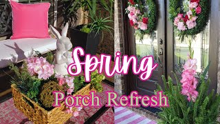 Spring Porch Refresh - Tips on Spring Container Gardening, Basket Vignettes, & Curb Appeal & More