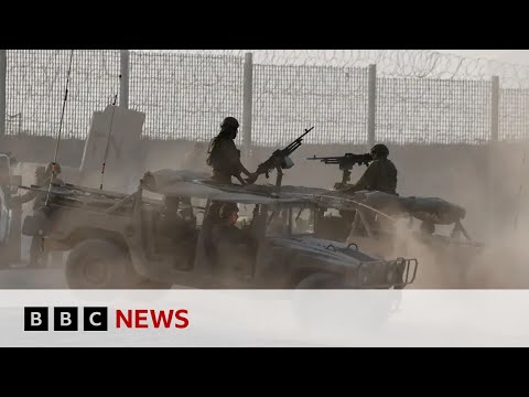 YouTube video thumbnail: Palestinians Flee IDF Attacks on Gaza City as Israelis Protest Against Occupation Plan