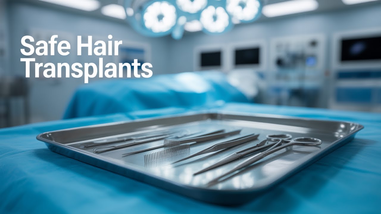 Hair transplant procedure illustration and information.