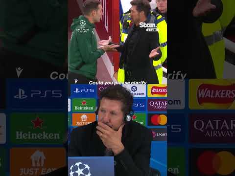 Diego Simeone STORMS OUT of press conference after Liverpool defeat 🤬 #StanSportAU #UCL