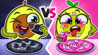 🍕💗🖤 Pink vs Black Pizza Challenge! 😲✨VocaVoca 🥑 Karaoke Kids Songs & Nursery Rhymes