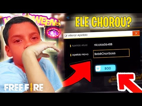 TROLLEI MEU PRIMO TROCANDO O NOME DA CONTA DELE PARA BEBÊ CHORÃO NO FREE FIRE!!! (APANHEI)