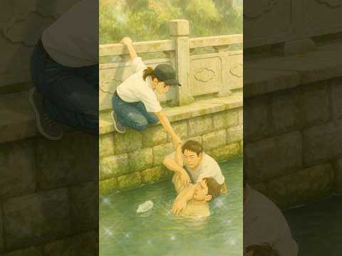 勇敢な若者が命を救うために川へ飛び込んだ🌊💪
