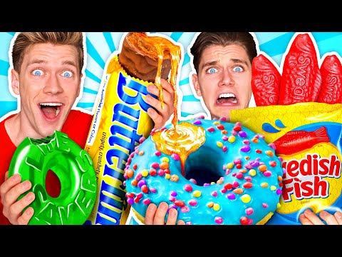 Making Giant Sour Candy!! How To Make The Worldโs Largest DIY Real vs Gummy Food At Home Challenge