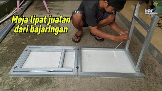 Tutorial membuat meja lipat portable untuk jualan dipinggir jalan dari bahan bajaringan