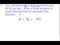 Exploring Slope Intercept Word Problems