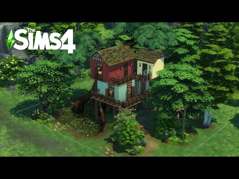 สร้างบ้านต้นไม้2ชั้นกลางป่า🏕️thesims4speedbuild