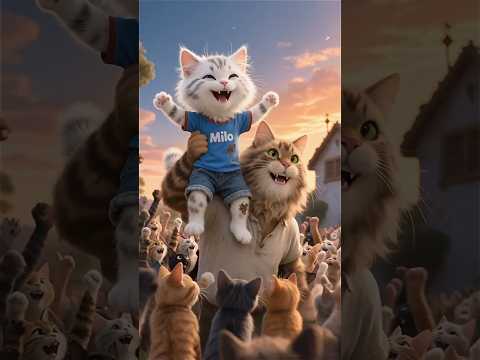 كارثة الفيضان! 😱 قط واحد بس هو الأمل الأخير 🐈 #cat #ai #viral