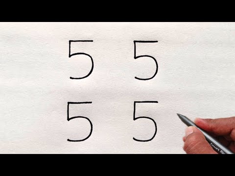 How to draw rabbit from number 5555 | Easy Rabbit Drawing For Beginners | Number Drawing