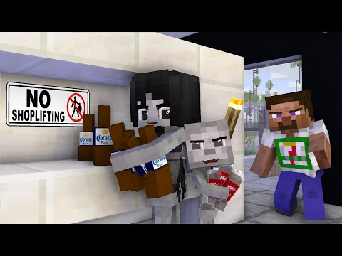 Minecraft, Bad SKELETON Family | Sad Story Monster School Animation