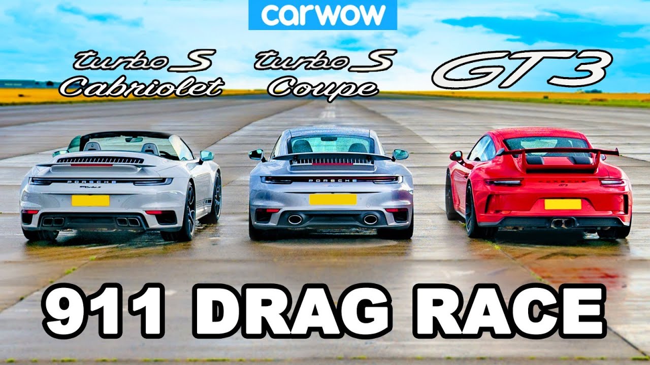 Porsche 911 GT3 vs New Turbo S Coup- and Cabriolet: DRAG RACE -Shock Result