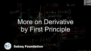 More on Derivative by First Principle