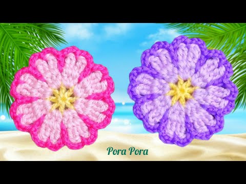 Crochet Beach Rose Flower I Crochet Flower I Crochet 8 Petals Flower
