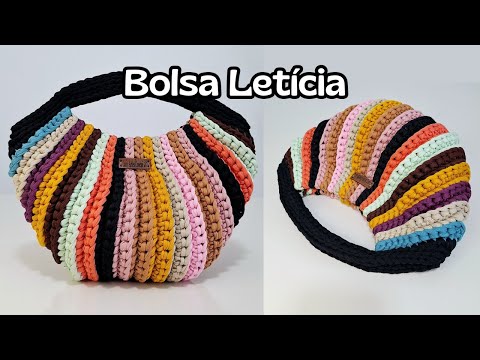 BOLSA DE CROCHÊ COLORIDA SUPER ECONÔMICA COM SOBRAS DE FIOS (Bolsa Letícia)