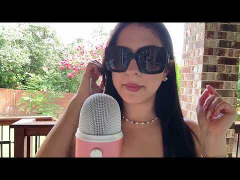 ASMR outside☀️🍃 chaotic fast and aggressive triggers (what’s in my bag)
