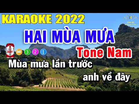 Hai Mùa Mưa Karaoke Tone Nam Nhạc Sống 2022 | Trọng Hiếu