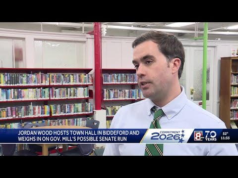 YouTube video thumbnail: US Senate Candidate Jordan Wood Weighs in on Gov. Mills' Possible Senate Run
