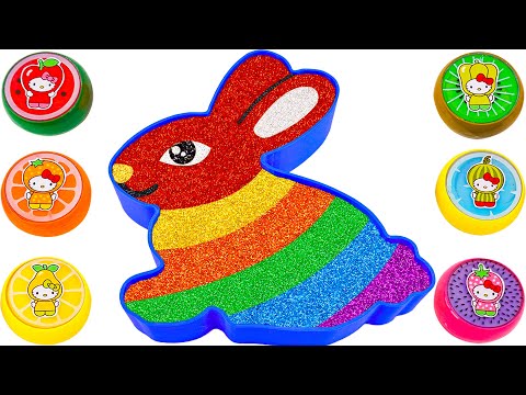 ASMR Slime Video l How To Make Rainbow Bunny Bathtub With Glitter Slime | Best Of Yo Yo Idea