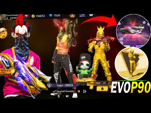 Evo P90 Spin Trick | Free Fire P90 Evo MAX Level Upgrade | New Evo Vault Event