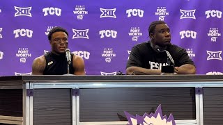 TCU players Kaden McFadden and Ansel Din-Mbuh discuss 63-7 win over Grambling State