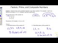 Exploring Factors, Prime and Composite Numbers
