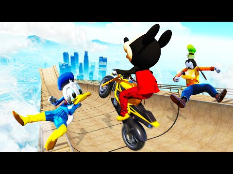 GTA 5 Mickey Mouse Team Crazy and Funny Ragdolling (Goofy x Donald Duck)