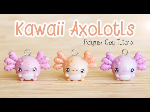 Kawaii Chubby Axolotls │ Polymer Clay Tutorial