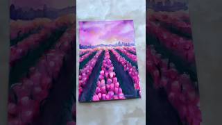 How to paint a watercolor tulip field without painting a bunch of flowers! #springart