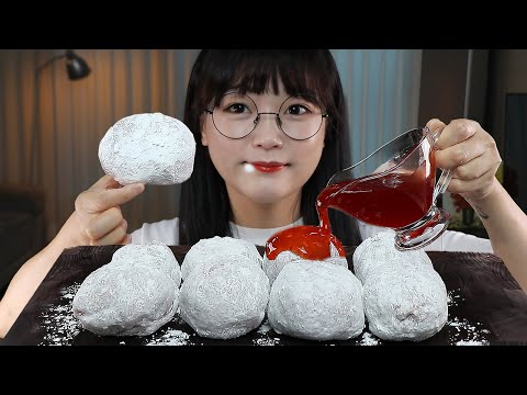 딸기아이스크림으로 만든 찹쌀떡 먹방🍧 STRAWBERRY ICE CREAM STICKY RICE CAKE MUKBANG | EATING SOUNDS