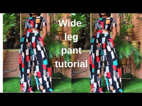 How to make high waist palazzo pant using slash and spread method/wide leg pants tutorial