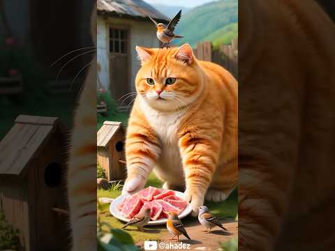Cat saves Birds from snake #shorts #shortvideo #orangecat