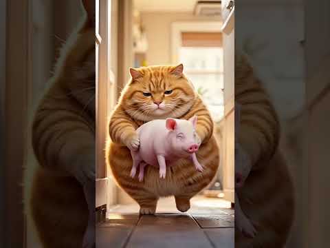 Cat eat the pig 🐷#shorts #shortsfeed #trendingshorts #viralshorts #cat #pig