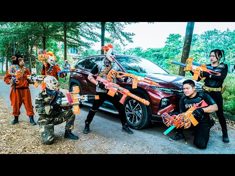 LTT Films : Mission Impossible Silver Flash Nerf Guns Fight Crime Tiger Mask Boss Saves the Day