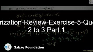 Factorization-Review-Exercise-5-Question 2 to 3 Part 1